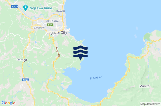 Mappa delle Getijden in Maslog, Philippines