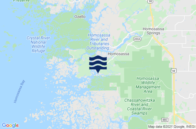 Mappa delle Getijden in Mason Creek (Homosassa Bay), United States