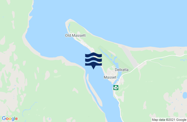 Mappa delle Getijden in Masset Harbor 5 miles Inside, Canada