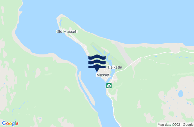 Mappa delle Getijden in Masset, Canada