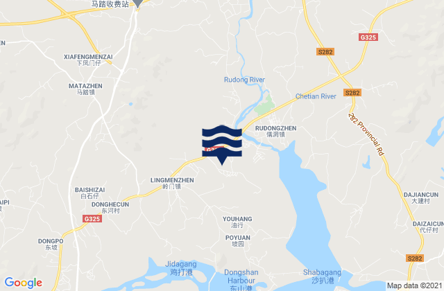Mappa delle Getijden in Mata, China