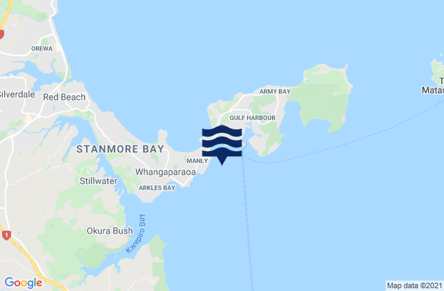Mappa delle Getijden in Matakaita Bay, New Zealand