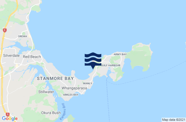 Mappa delle Getijden in Matakatia Bay, New Zealand
