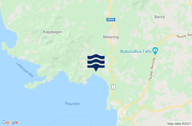 Mappa delle Getijden in Matanog, Philippines