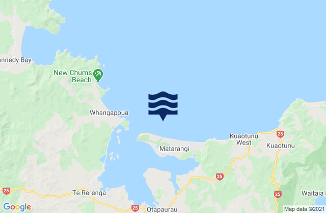 Mappa delle Getijden in Matarangi Beach, New Zealand