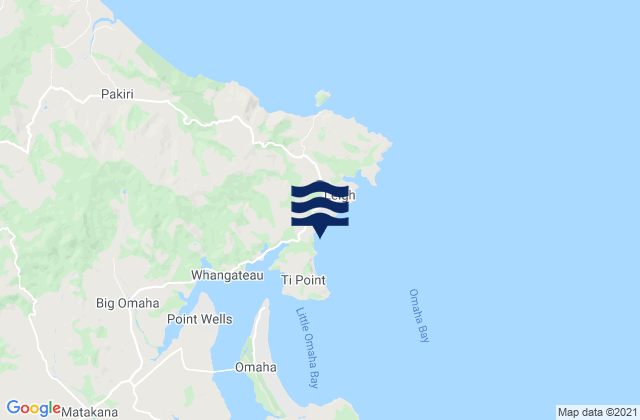 Mappa delle Getijden in Mathesons Bay, New Zealand