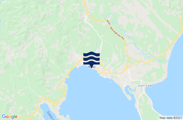 Mappa delle Getijden in Mati (Pujada Bay), Philippines