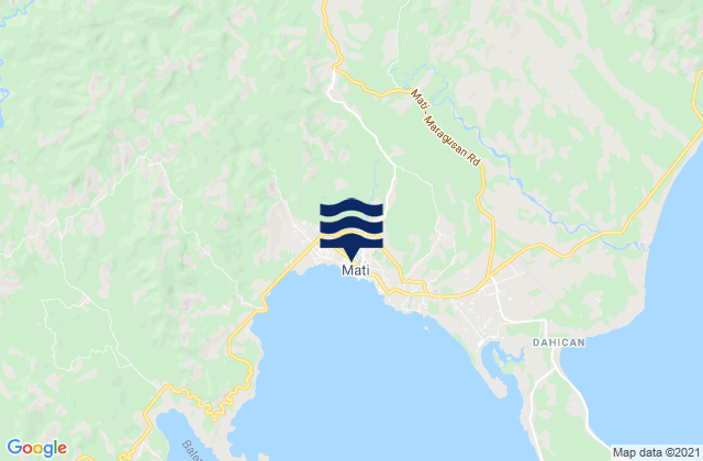 Mappa delle Getijden in Mati, Philippines