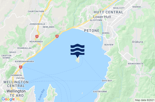 Mappa delle Getijden in Matiu/Somes Island, New Zealand