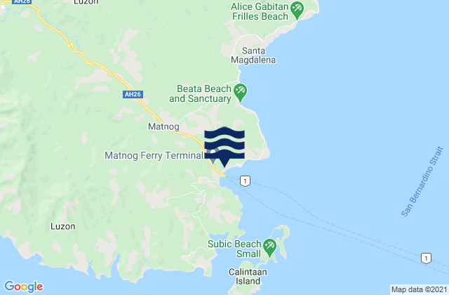 Mappa delle Getijden in Matnog, Philippines