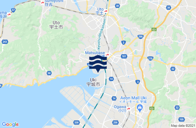 Mappa delle Getijden in Matsubase, Japan