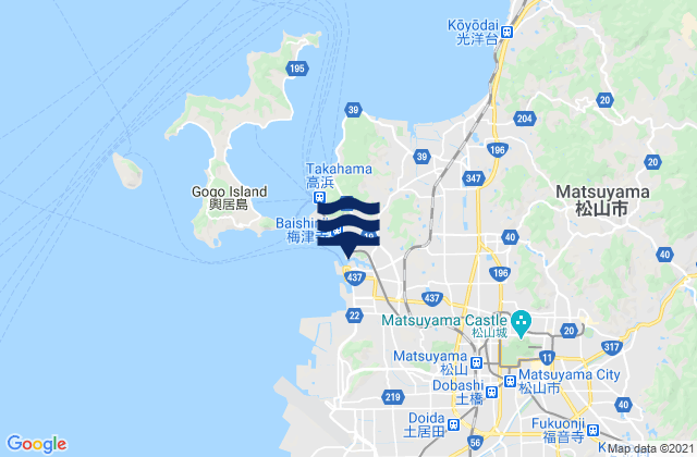 Mappa delle Getijden in Matuyama, Japan