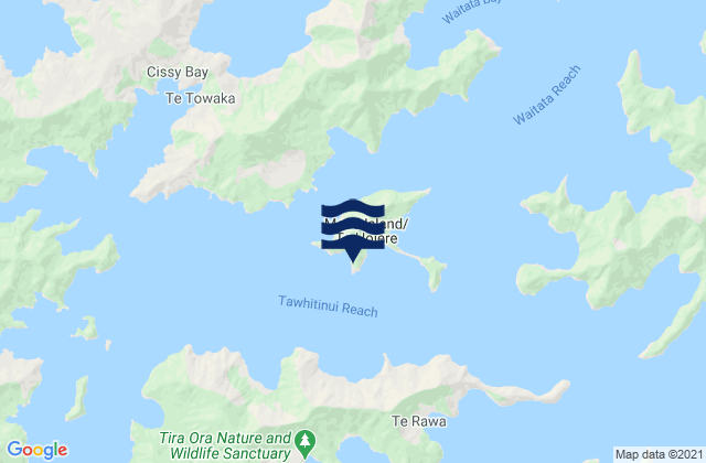 Mappa delle Getijden in Maud Island, New Zealand