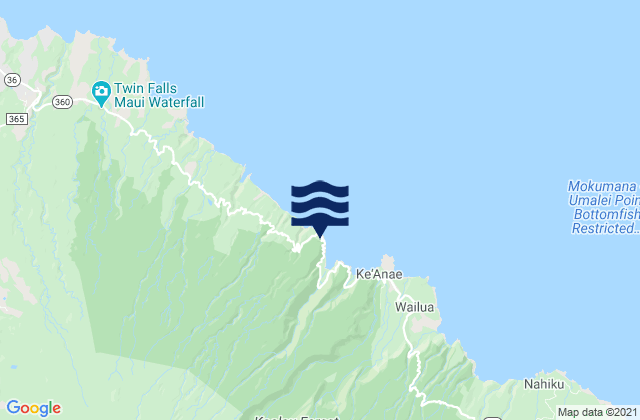 Mappa delle Getijden in Maui, United States