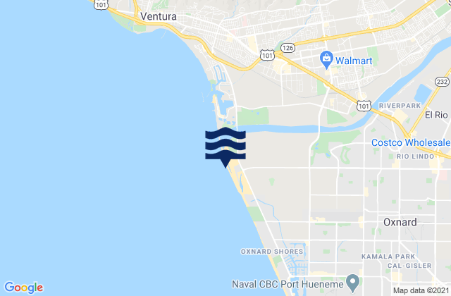 Mappa delle Getijden in McGrath State Beach, United States