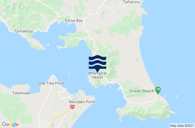 Mappa delle Getijden in McGregors Bay, New Zealand