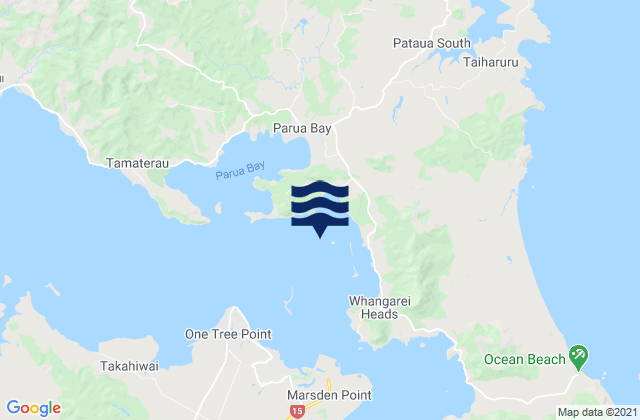 Mappa delle Getijden in McLeod Bay, New Zealand