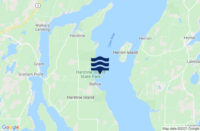 Mappa delle Getijden in McMicken Island Case Inlet, United States