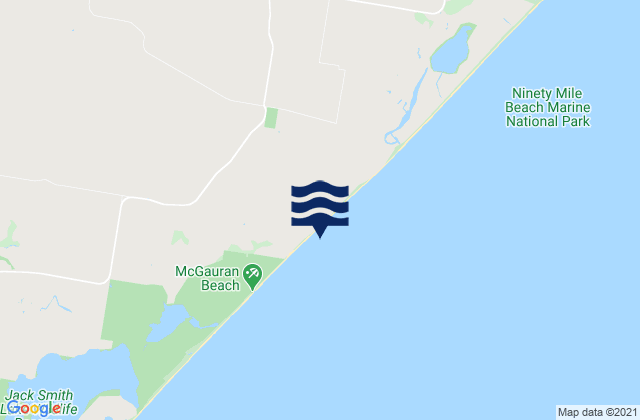 Mappa delle Getijden in Mcgauran Beach, Australia