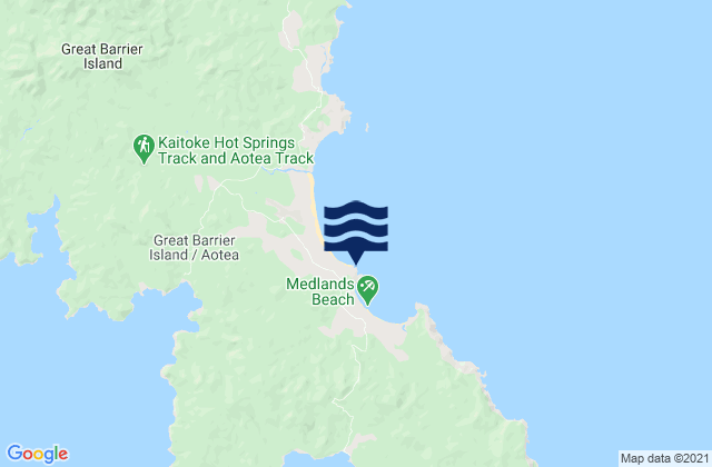 Mappa delle Getijden in Medlands Beach, New Zealand