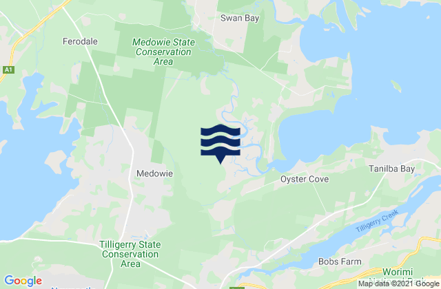 Mappa delle Getijden in Medowie, Australia