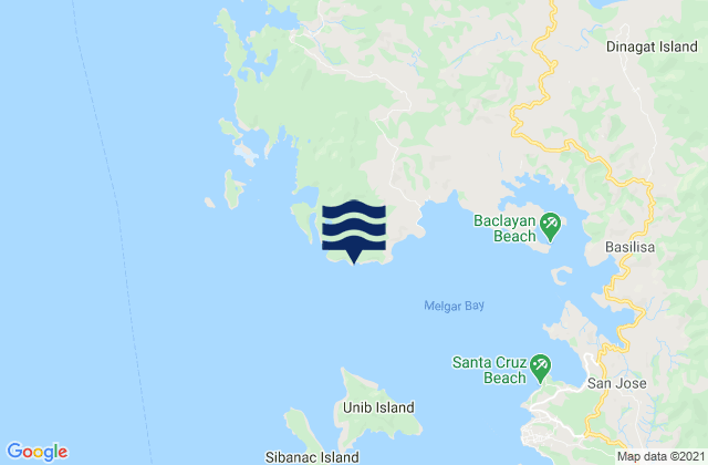 Mappa delle Getijden in Megar (Dinagat Island), Philippines