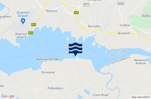 Mappa delle Getijden in Mellon Point, Ireland