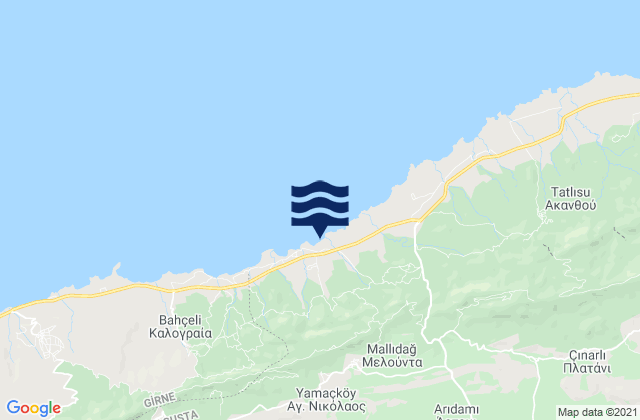 Mappa delle Getijden in Meloúnta, Cyprus