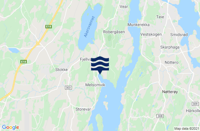 Mappa delle Getijden in Melsomvik, Norway