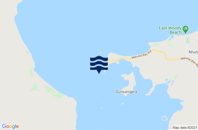 Mappa delle Getijden in Melville Bay (Gove Harbour), Australia