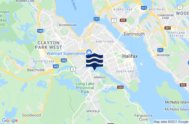 Mappa delle Getijden in Melville Island, Canada