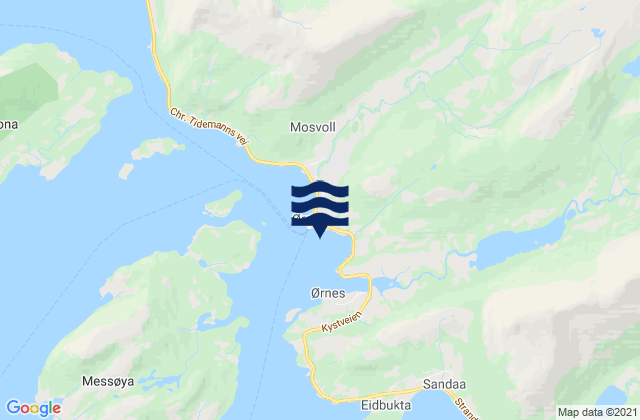 Mappa delle Getijden in Meløy, Norway