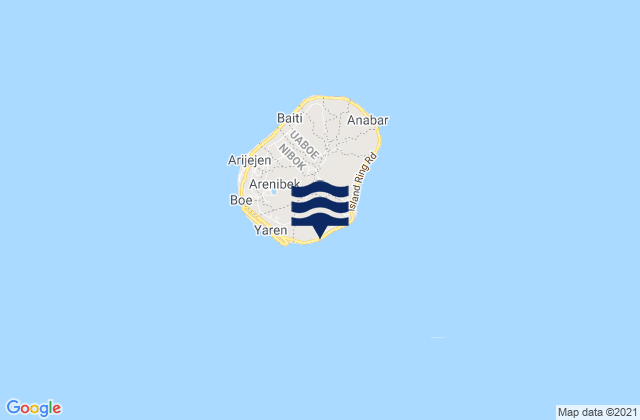 Mappa delle Getijden in Meneng District, Nauru