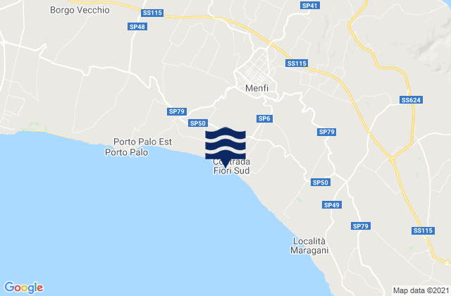 Mappa delle Getijden in Menfi, Italy