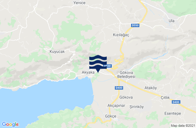 Mappa delle Getijden in Menteşe, Turkey