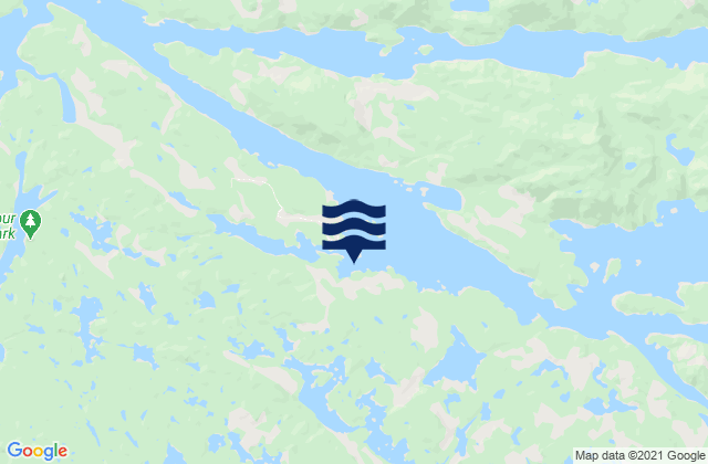 Mappa delle Getijden in Mereworth Sound, Canada