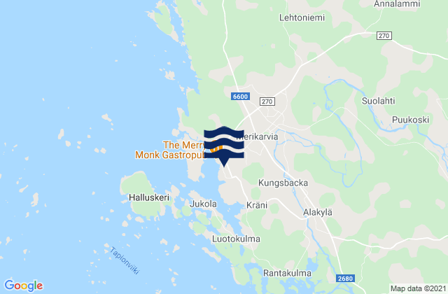 Mappa delle Getijden in Merikarvia, Finland