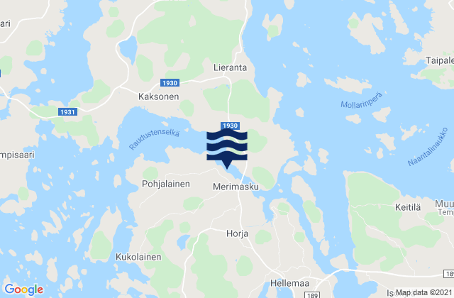 Mappa delle Getijden in Merimasku, Finland