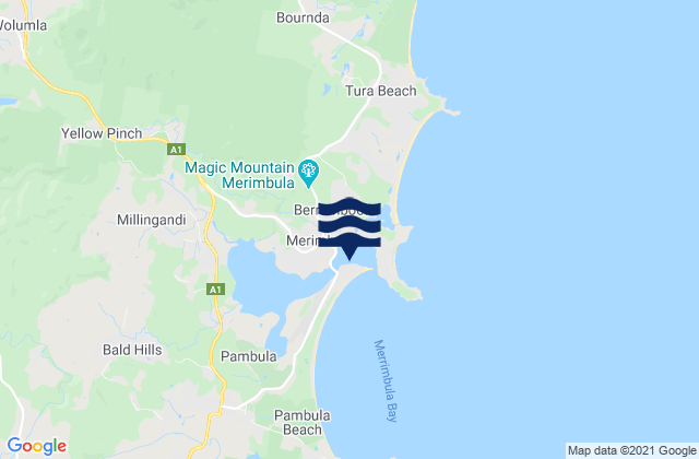 Mappa delle Getijden in Merimbula, Australia