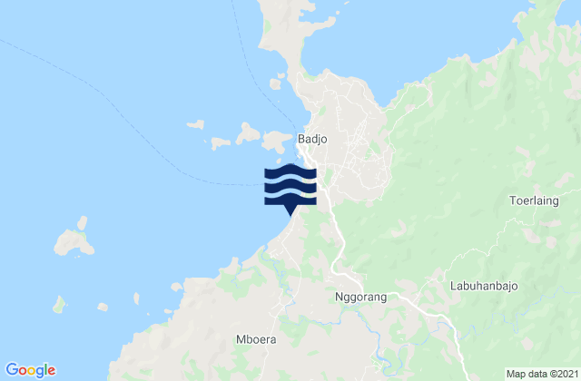 Mappa delle Getijden in Merombok, Indonesia