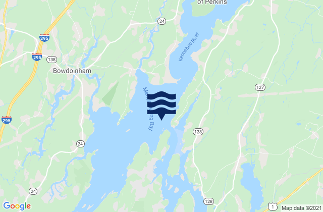 Mappa delle Getijden in Merrymeeting Bay N of Chops Pass. Kennebec River, United States