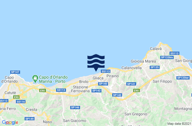 Mappa delle Getijden in Messina, Italy