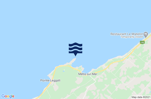 Mappa delle Getijden in Metis-sur-Mer, Canada