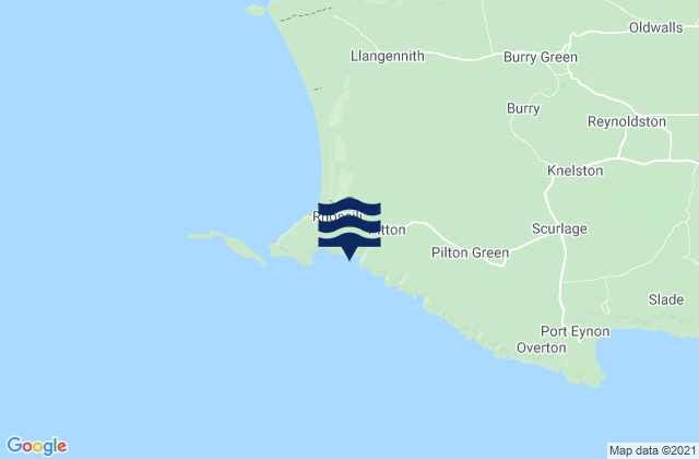 Mappa delle Getijden in Mewslade Bay Beach, United Kingdom
