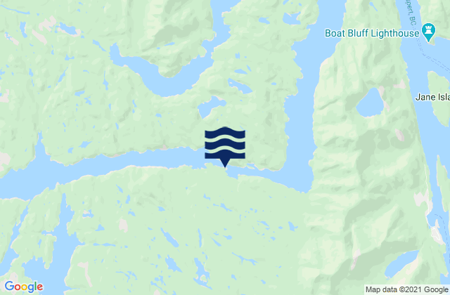 Mappa delle Getijden in Meyers Narrows, Canada
