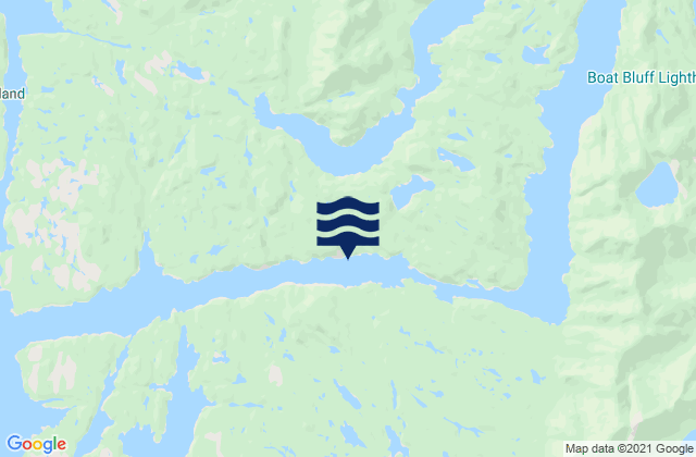 Mappa delle Getijden in Meyers Narrows Meyers Passage, Canada
