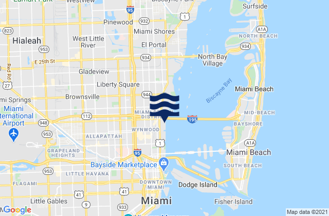 Mappa delle Getijden in Miami Springs, United States