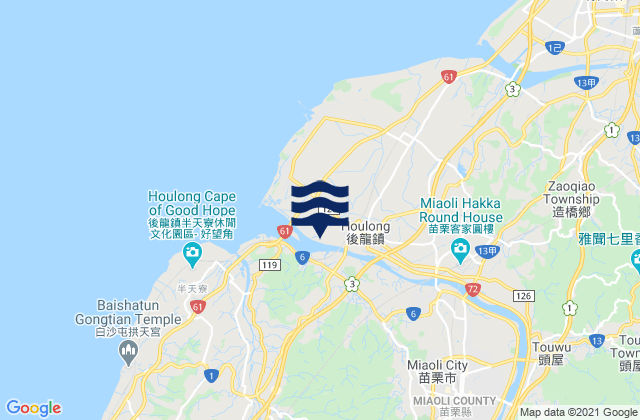 Mappa delle Getijden in Miaoli, Taiwan