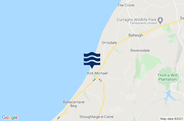Mappa delle Getijden in Michael, Isle of Man