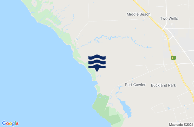 Mappa delle Getijden in Middle Beach, Australia
